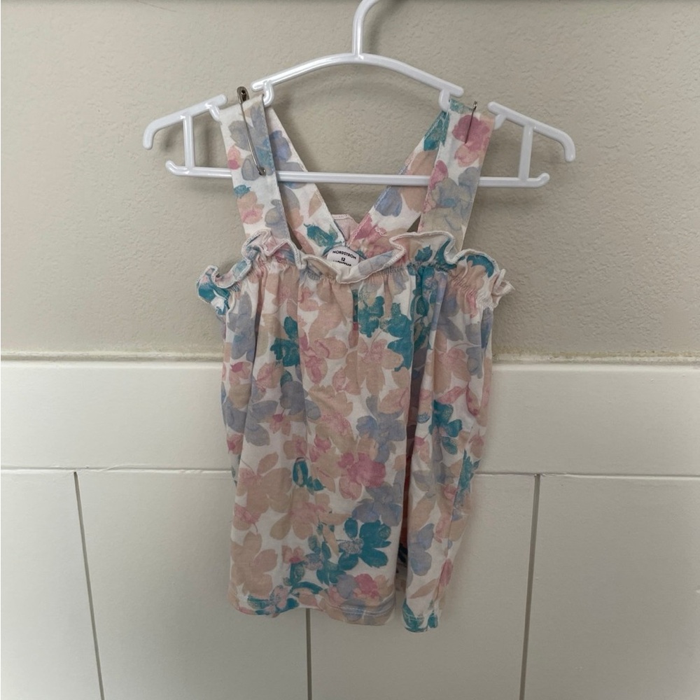 Floral Sleeveless Top with Cross Straps